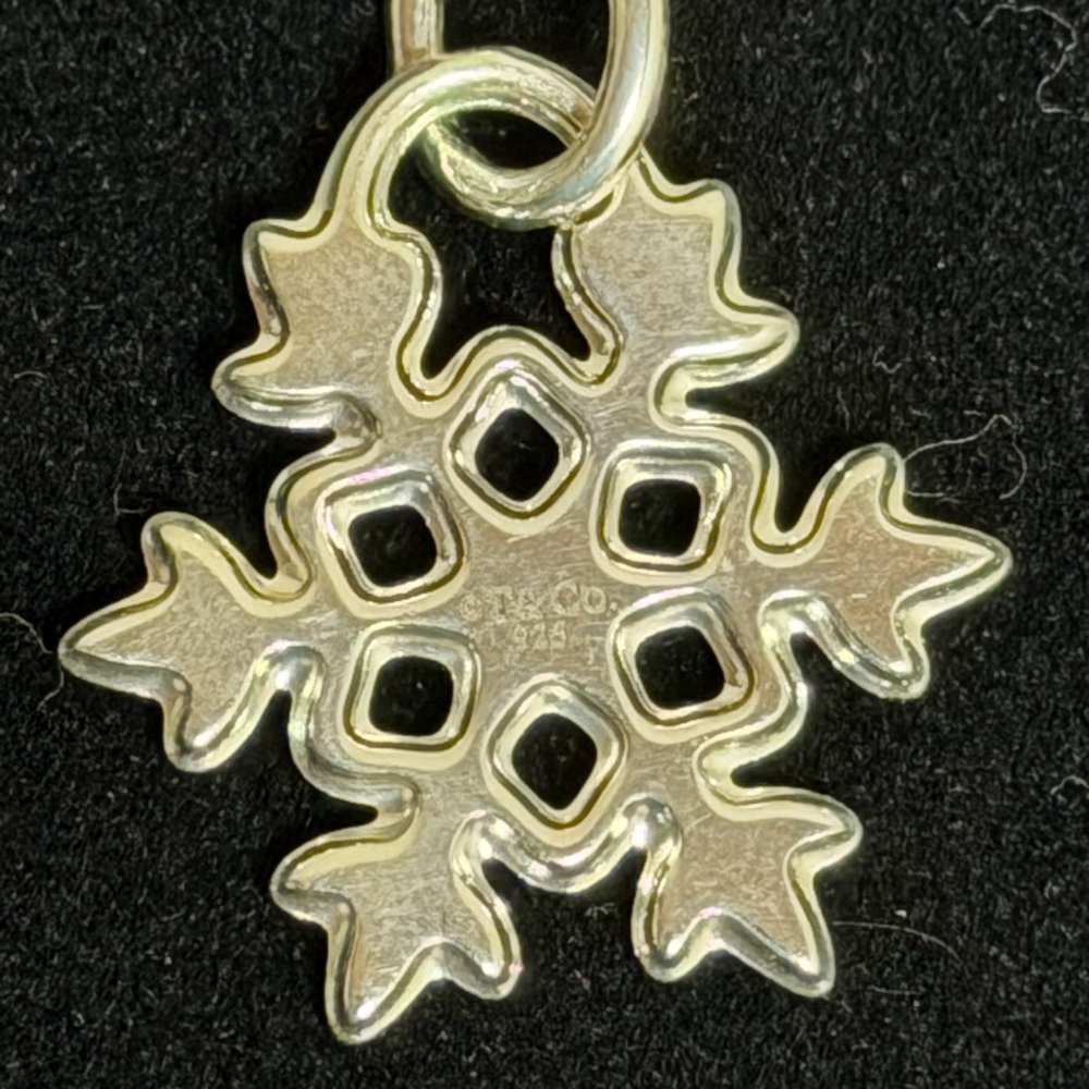 Retired- Tiffany & Co. Silver Snowflake Pendant - Picture 2 of 4